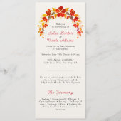 Burnt Orange Tropical Hibiskus Florals Wedding Programm (Vorderseite)