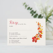 Burnt Orange Tropical Hibiskus Florals Wedding RSVP Karte (Stehend Vorderseite)