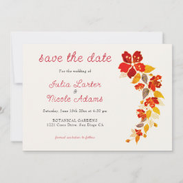 Burnt Orange Tropical Hibiskus Florals Wedding Save The Date