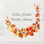 Burnt Orange Tropical Hibiskus Florals Wedding Weinetikett (Einzelnes Label)