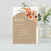 Burnt Orange tropische Blume Terracotta Boho Boho  RSVP Karte (Stehend Vorderseite)