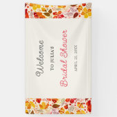 Burnt Orange Tropischer Hibiskus Flora Brautparty Banner (Vertikal)