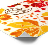 Burnt Orange Tropischer Hibiskus Flora Brautparty Poster (Ecke)