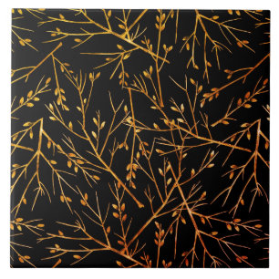 Burnt Orange Twigs auf Black Fliese