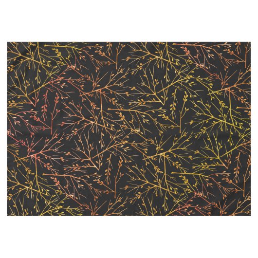 Burnt Orange Twigs auf Black Tischdecke (Vorderseite (Horizontal))