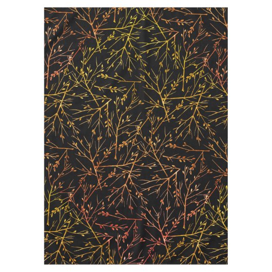 Burnt Orange Twigs auf Black Tischdecke (Vorderseite)