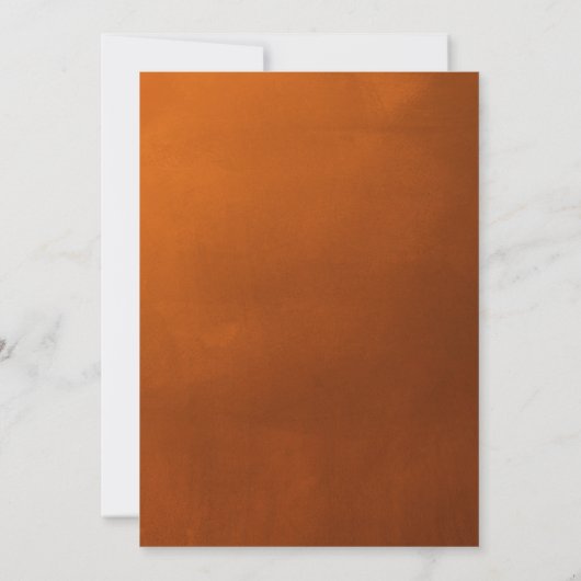 Burnt Orange Typografie Rustikale Herbsthochzeit Einladung (Rückseite)