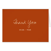 Burnt Orange Typografy Wedding Danke Card (Vorderseite (Horizontal))