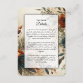 Burnt Orange und Blue Fall Blume Hochzeit Begleitkarte (Vorderseite)