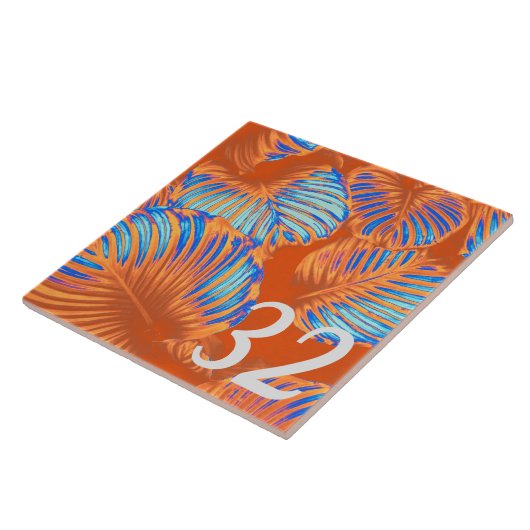 Burnt Orange und Electric Blue Fliese (Seite)