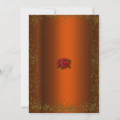 Burnt Orange und Gold Glitzer Weihnachten Einladung (Rückseite)