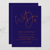 Burnt Orange und Navy Skript Wir machen QR-Code Ho Einladung (Vorne/Hinten)