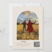 Burnt Orange und Pink Blume Hochzeit Einladung (Rückseite)