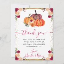 Burnt Orange und Red Floral Pumpkins Hochzeit im H