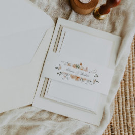 Burnt Orange und Sage Green Floral Garden Einladungsbanderole