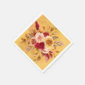 Burnt Orange und Yellow Dahlia Blume Hochzeit Serviette (Ecke)