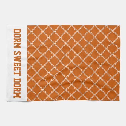 Burnt Orange Uni Team Cool Fun Dorm School Geschirrtuch (Horizontal)