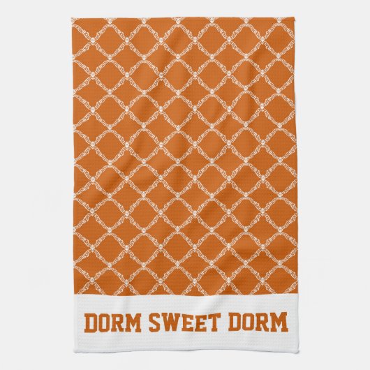 Burnt Orange Uni Team Cool Fun Dorm School Geschirrtuch (Vertikal)