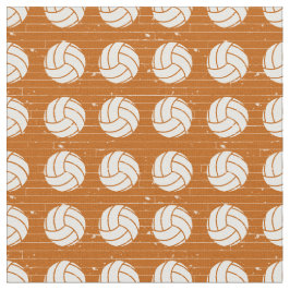 Burnt Orange Volleyball Holzfußboden Gemustert Stoff