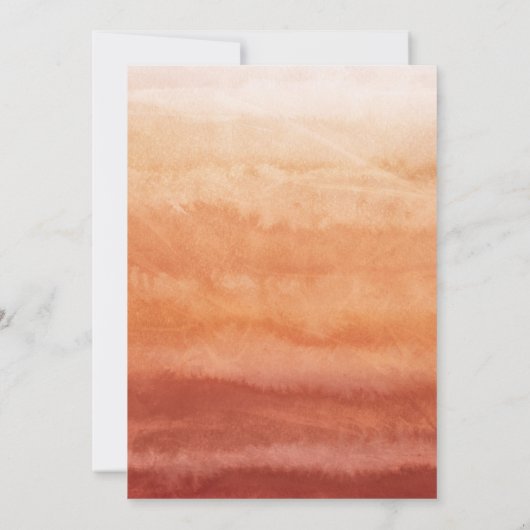 Burnt Orange Wasserfarbe Abstrakt Bohemische Hochz Einladung (Rückseite)