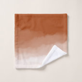 Burnt Orange Watercolor Ombre Bath Mat Badhandtuch Set (Waschlappen)