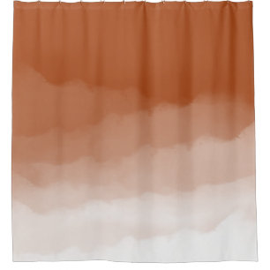  Burnt Orange Watercolor Ombre Duschvorhang