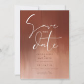 Burnt Orange Watercolor Save the Date Hochzeit Einladung (Vorderseite)