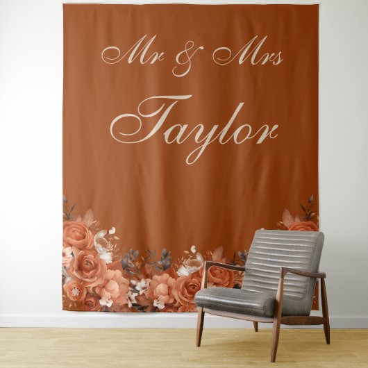 Burnt Orange Wedding Background Wandteppich (Beispiel)