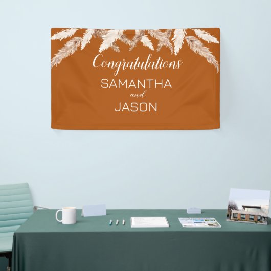 Burnt Orange Wedding Congratulation Banner (Messeveranstaltung)