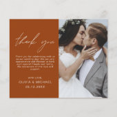 Burnt Orange Wedding Dankeschön Cards Flyer (Vorne)