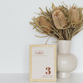 Burnt Orange Wedding Deco Tischnummer Card
