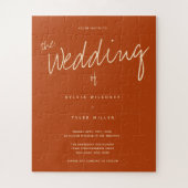 Burnt Orange Wedding Einladung Puzzle (Vertikal)