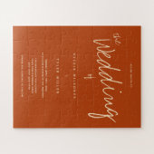 Burnt Orange Wedding Einladung Puzzle (Horizontal)