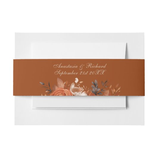 Burnt Orange Wedding Einladungsbanderole (Vorderseite Beispiel)