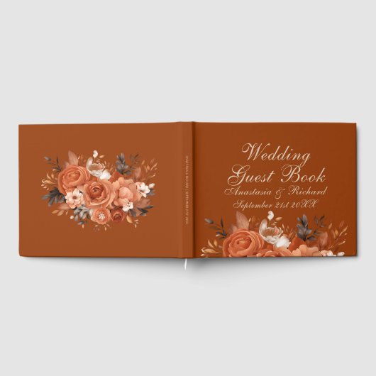 Burnt Orange Wedding Gästebuch (Voll)