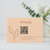 Burnt Orange Wedding Gift Registry QR Code RSVP Karte (Stehend Vorderseite)