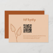 Burnt Orange Wedding Gift Registry QR Code RSVP Karte (Vorne/Hinten)