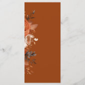Burnt Orange Wedding Menükarte (Rückseite)