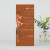 Burnt Orange Wedding Menükarte (Stehend Vorderseite)