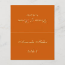 Burnt Orange Wedding Platzkarte
