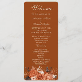 Burnt Orange Wedding Programm