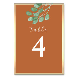 Burnt Orange Wedding Tischnummer