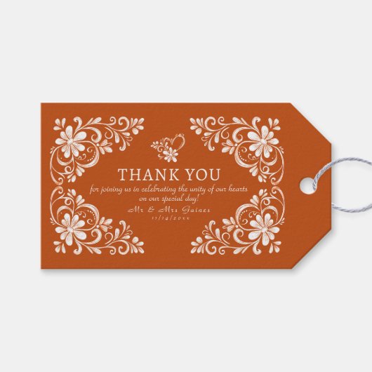 Burnt Orange Wedding Vielen Dank für Ihr Interesse Geschenkanhänger (Vorderseite (Horizontal))