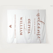Burnt Orange Wedding Welcome Background Wandteppich (Vorderseite (Horizontal))