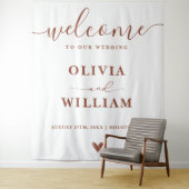 Burnt Orange Wedding Welcome Background Wandteppich (Beispiel)