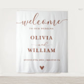 Burnt Orange Wedding Welcome Background Wandteppich (Vorderseite)