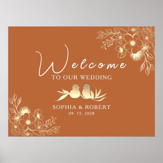 Burnt Orange Wedding Welcome Poster (Vorne)