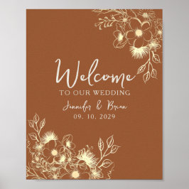 Burnt Orange Wedding Welcome Poster