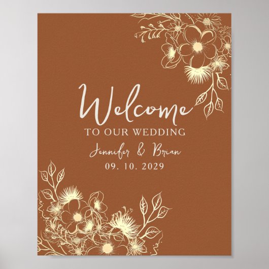 Burnt Orange Wedding Welcome Poster (Vorne)