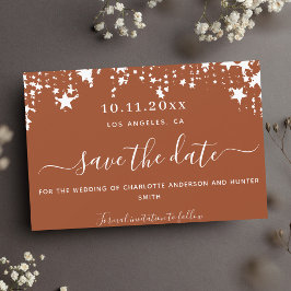 Burnt orange weiße Sterne Hochzeit speichern das D Save The Date